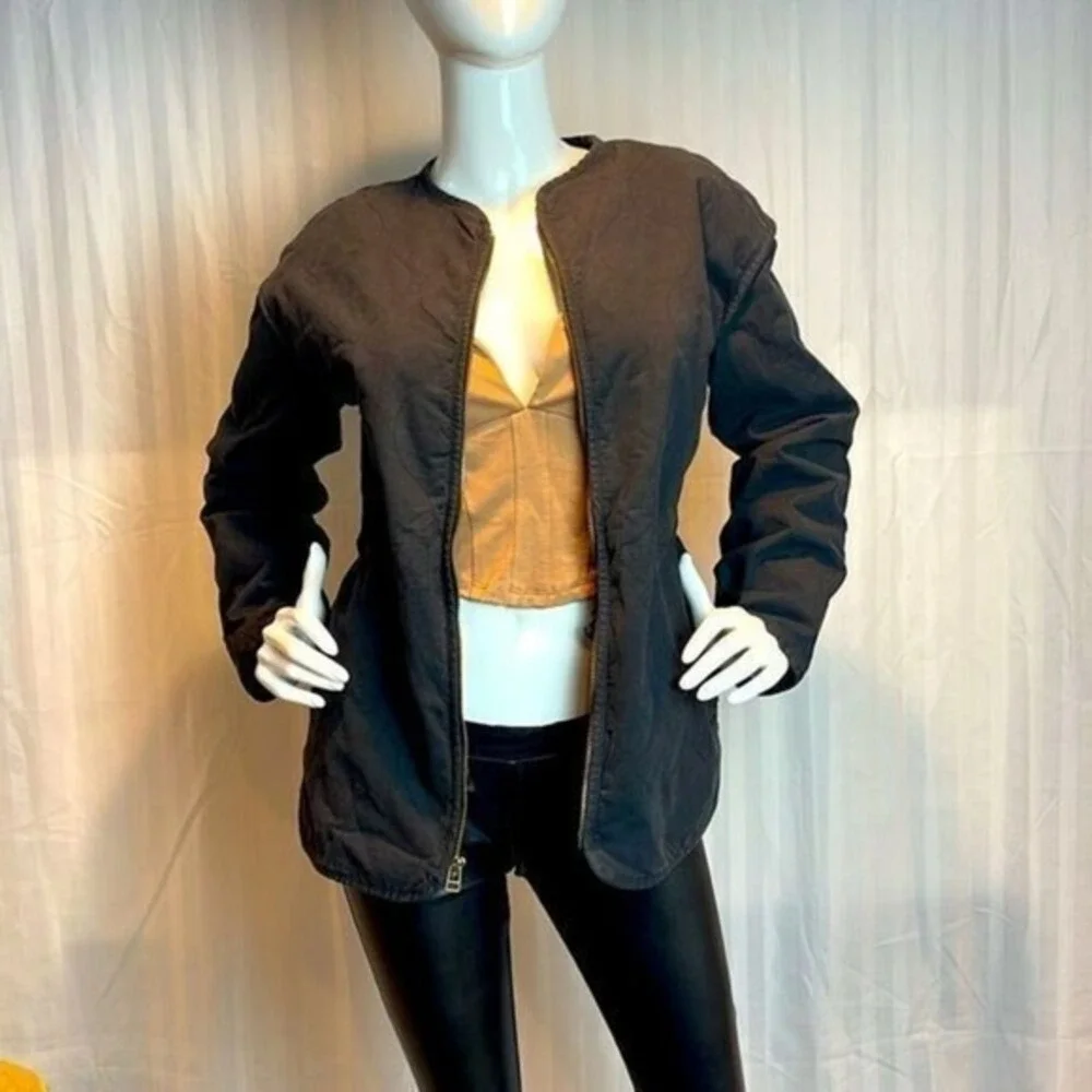 UNIVERSAL THREAD Corduroy Zip Up Jacket Patch Pocket Black‎ XS
